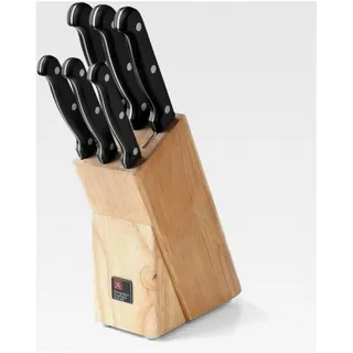 Messerblock ARTISAN Holzmesserblock mit 6 Küchenmessern, scharfe Klinge und klassischer Nietengriff