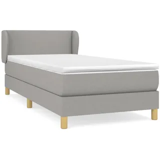 vidaXL Boxspringbett mit Matratze Hellgrau 80x200 cm Stoff1393568