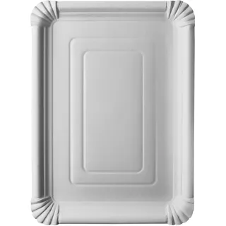 Papstar Pappteller / Einwegteller weiß "pure" eckig, 24 x 33 cm, kompostierbar und biologisch abbaubar, für Feste und Partys, #11100