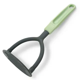Fackelmann Ecolution Kartoffelstampfer – Stampfer aus Holzfasern und Bio-Kunststoff – 25 cm x 10 cm großer Küchenstampfer in Mintgrün/Steingrau