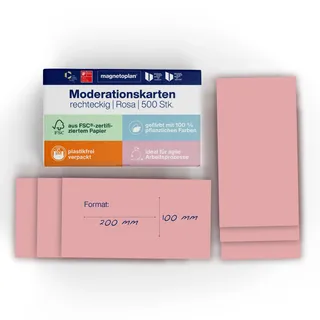 Magnetoplan Moderationskarten, rechteckig | rosa 500 Stk.