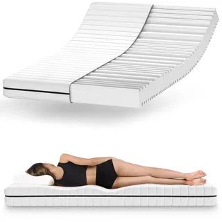 Mister Sandman Matratze 200 x 200 cm, Höhe 18 cm Kaltschaummatratze Orthopädische 7-Zonen Rollmatratze mit Oeko-TEX Zertifiziertem Waschbarem Matratzenbezug (H2/H3)