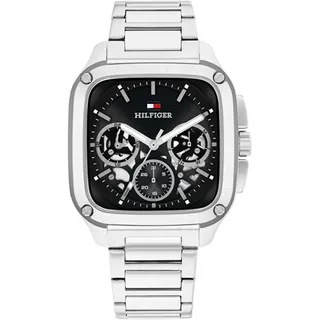 Tommy Hilfiger Herold Herrenuhr, robustes quadratisches Stahlgehäuse, Quarzuhrwerk