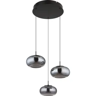 GLOBO Quintara 1-flg. 18 W 49 cm rund Schwarz/Metall/Glas