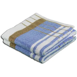 Gözze Berlin Streifen Handtuchset 2-tlg. beige-blau