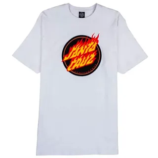 Santa Cruz Flame Dot Kurzarm-t-shirt - White / White - XS