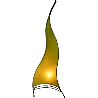 Orientalische Lampe Hennalampe marokkanische Lederlampe Tischleuchte Stehleuchte Paris einfarbig 100 cm, gelb - Gelb