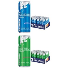 Set: Red Bull Energy Drink Sea Blue Edition 24 x 250 ml, OHNE PFAND + Red Bull Energy Drink Green Edition 24 x 250 ml, OHNE PFAND