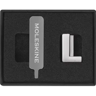 Moleskine-Anstecknadel für Notizbuch oder Agenda, Buchstabe L, Buchstaben-Anstecknadel, Personalisiere den Verschluss mit einem Gummiband, Personalisierte Geschenkideen, Silberfarbe