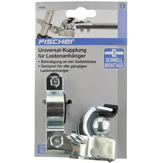 Fischer Universal Kupplung für Lastenanhänger, Anhängerkupplung, für alle gängigen Sattelstützen