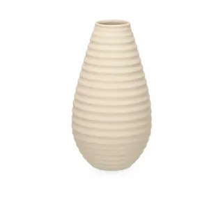 Vase, Beige, Keramik, 22 x 44 x 22 cm, 2 Stück, gestreift