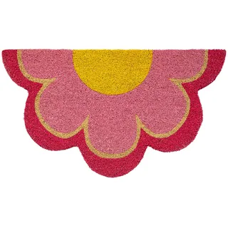 Fisura – Original Fußmatte Blume“ aus Kokosnuss mit Rutschfester PVC-Rückseite. Fußabtreter in origineller Form. Rosa Fußabtreter. Handbemalt. Maße: 70 cm x 40 cm.