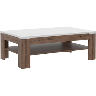 Forte MAREY Couchtisch, Holzwerkstoff, Edeleiche/weiß Hochglanz, B x H x T: 120 x 43 x 75 cm