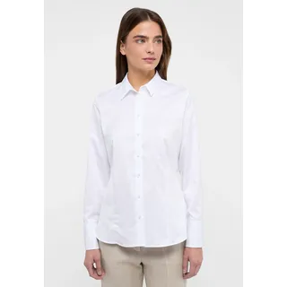 Eterna Hemdbluse Twill Blickdicht Tailliert Weiß 34