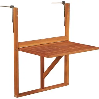 The Living Store Hängender Balkontisch 64,5x44x80 cm Massivholz Akazie - Braun