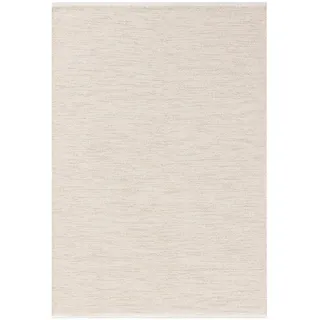 benuta Baumwollteppich Ron handgewebt 60x120 cm , Creme , Textil , Uni , Rechteckig , 60x120 cm , Oeko-Tex® Standard 100 , für Fußbodenheizung geeignet , Teppiche und Böden, Teppiche, Webteppiche