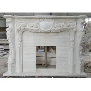Casa Padrino Luxus Barock Marmor Kaminumrandung Weiß 180 x H. 140 cm - Weiß