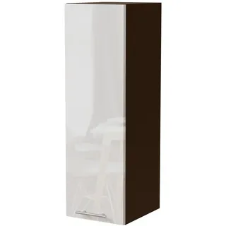 Feldmann-Wohnen Küchenhängeschrank W4/30 Essen Weiß Hochglanz / Lava Matt 30 / 32,5 / 96cm , Weiß Hochglanz, Dunkelgrau , Holzwerkstoff , Rechteckig , 30x96x32.5 cm , Küchen, Küchenmöbel, Küchenschränke, Küchenoberschränke