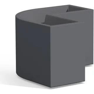 BLUMENTOPF BLUMENKASTEN PFLANZENKÜBEL BLUMENKÜBEL PFLANZKÜBEL ECKIG H 50 GRAU