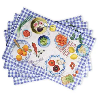 Maison d'Hermine Stoff-Tischsets, 33 cm x 48 cm, 100% Baumwolle, 4er-Set, dekorative, Ostern waschbare Tischsets für Küche, Camping, Kürbisgarten, Gourmand, Frühling/Sommer