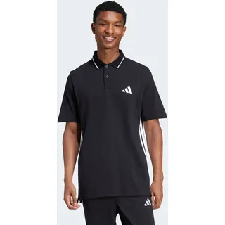 adidas Essentials 3 Stripes Piqué Kurzarm-poloshirt - Black / White - M,