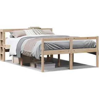 vidaXL Seniorenbett mit Kopfteil 120x190 cm Massivholz Kiefer - Braun