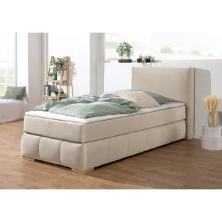 Guido Maria Kretschmer Home & Living Guido Maria Kretschmer Home&Living Boxspringbett »Wehma«, inkl. Topper in 3 verschiedenen Matratzen, auch in Samtstoff beige