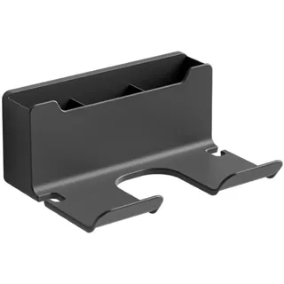 Haartrocknerhalter, Haartrockner Halterung Wandmontage, Fönhalter Ohne Bohren, Föhnhalter, Föhn Halterung mit Steckerhalter, Nagelfreiem Kleber für Hotel, Baderzimmer, Meisten Haartrockner (Schwarz)