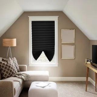 BLINDECOR Plissee ohne Bohren mit Klettverschluss, BK Basic, Blickdicht, 31 Schwarz, 60 x 190 cm, Blickdicht, für Fenster