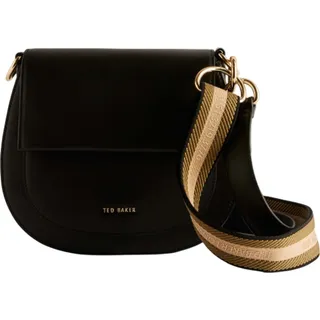 Ted Baker Leder Umhängetasche Schultertasche Darcell Branded Webbing Satchel Cross Body Jet - Black schwarz - Schwarz