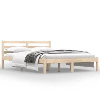 vidaXL Massivholzbett Kiefer 120x190 cm - Braun