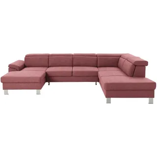 Xora Wohnlandschaft , Hellrot , Textil , U-Form , 320x226 cm , Stoffauswahl, seitenverkehrt erhältlich, Hocker erhältlich, Rücken echt , Wohnzimmer, Sofas & Couches, Wohnlandschaften, Ecksofas mit Schlaffunktion