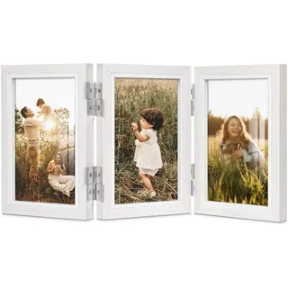 Afuly Bilderrahmen Collage 10x15 Holz Weiß 3 Bilder Mehrfach Fotorahmen Rustikal Modern Deko Family Freund Famile Paar Oma Mama Frauen Weihnachten Wedding Geburtstage Geschenk