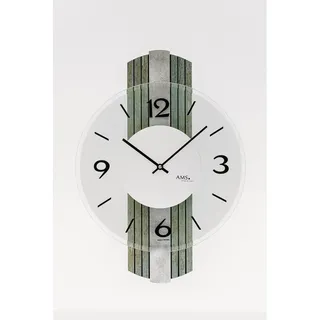 AMS 9677 Wanduhr Wanduhren modern Design - Silber