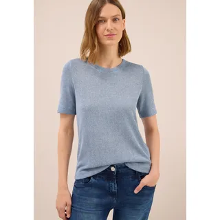 Cecil T-Shirt in feiner Strick Optik, blau