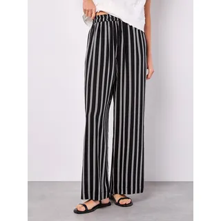 Apricot Relaxhose "Gestreifte Hose" mit weitem Bein, schwarz