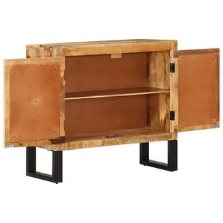 vidaXL Sideboard 80x30x71 cm Massives Raues Mangoholz und Metall - Braun