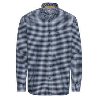 camel active Karohemd, mit Button-Down-Kragen, blau