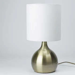 Moderne Tischleuchte in Messing Optik E14 40W Schreibtischleuchte Nachttischlamp