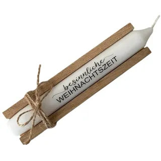 AWASG Adventskerze mit Spruch - Kerze Weihnachten - Geschenkkerze Weihnachtskerze Adventszeit - Stabkerze mit Kerzentattoo Besinnliche Weihnachtszeit
