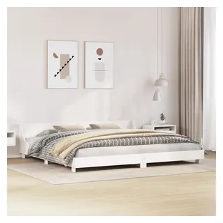 vidaXL Massivholzbett ohne Matratze Weiß 180x200 cm Kiefernholz - Weiß