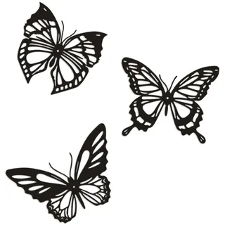 3 StüCke Schmetterling Metall Wanddekoration Schwarzer Schmetterling Metall Wand Behang Dekoration Bauernhaus Rustikal Home Office Schlafzimmer Dekoration