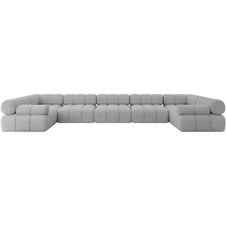 altdecor Eckcouch modulares Sofa 8-Sitzer Hellgrau