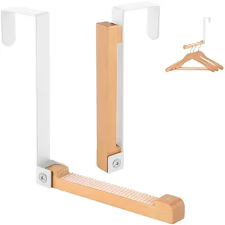 CM-UHNM Türgarderobe Klappbar 2 Set, Türgarderobe Zum EinhäNgen Lochfrei Garderobe Tür Einhängen Garderobenhaken Klappbar Kleiderstange Tür Türhänger 16x15.5CM