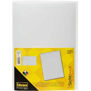 IDENA 376082 - Sichtbuch für DIN A4, 20 Hüllen, transparent
