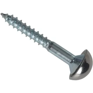 Mirror Screw Chrome Domed Top Slotted ZP 1.1/2in x 8 Forge Pack 8