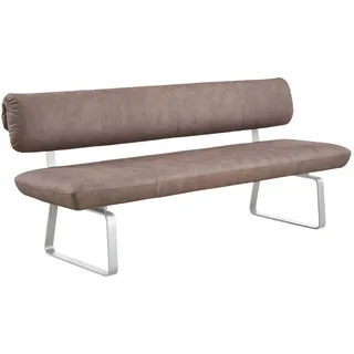 Venjakob Sitzbank , Grau, Edelstahlfarben , Metall, Textil , 200x88x68 cm , Goldenes M, Made in Germany, Dgm , Fußauswahl, Lederauswahl, Stoffauswahl , Esszimmer, Bänke, Sitzbänke, Polsterbänke