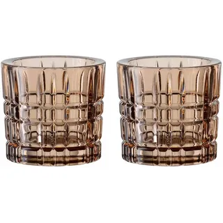 Nachtmann Kerzenhalter »Teelichthalter Square Votives ø 7,1 x 6,6 cm 2er Set«, braun