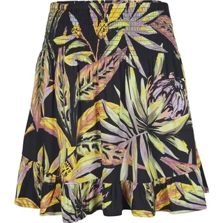 O'Neill Lilia Smocked Skirt black tropical flower (39033) M