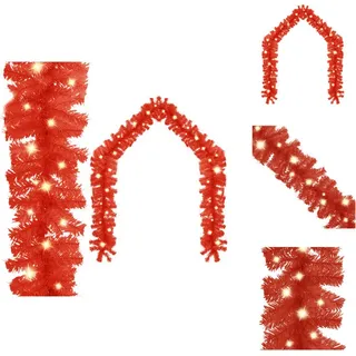 vidaXL Weihnachtsgirlande mit LED 5 m Rot - Weihnachtsbeleuchtung - Rot